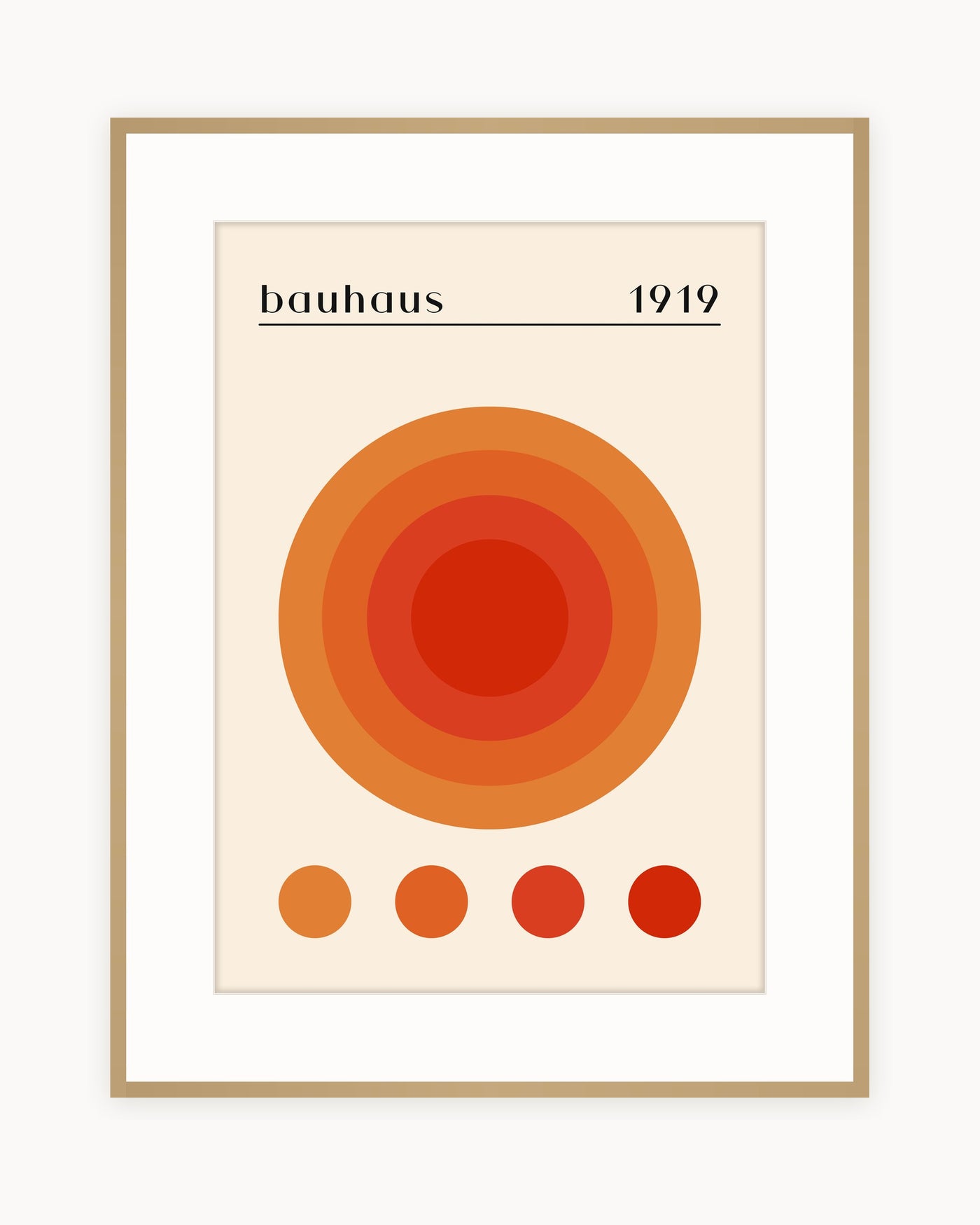 Circulos Naranja — Lámina Bauhaus