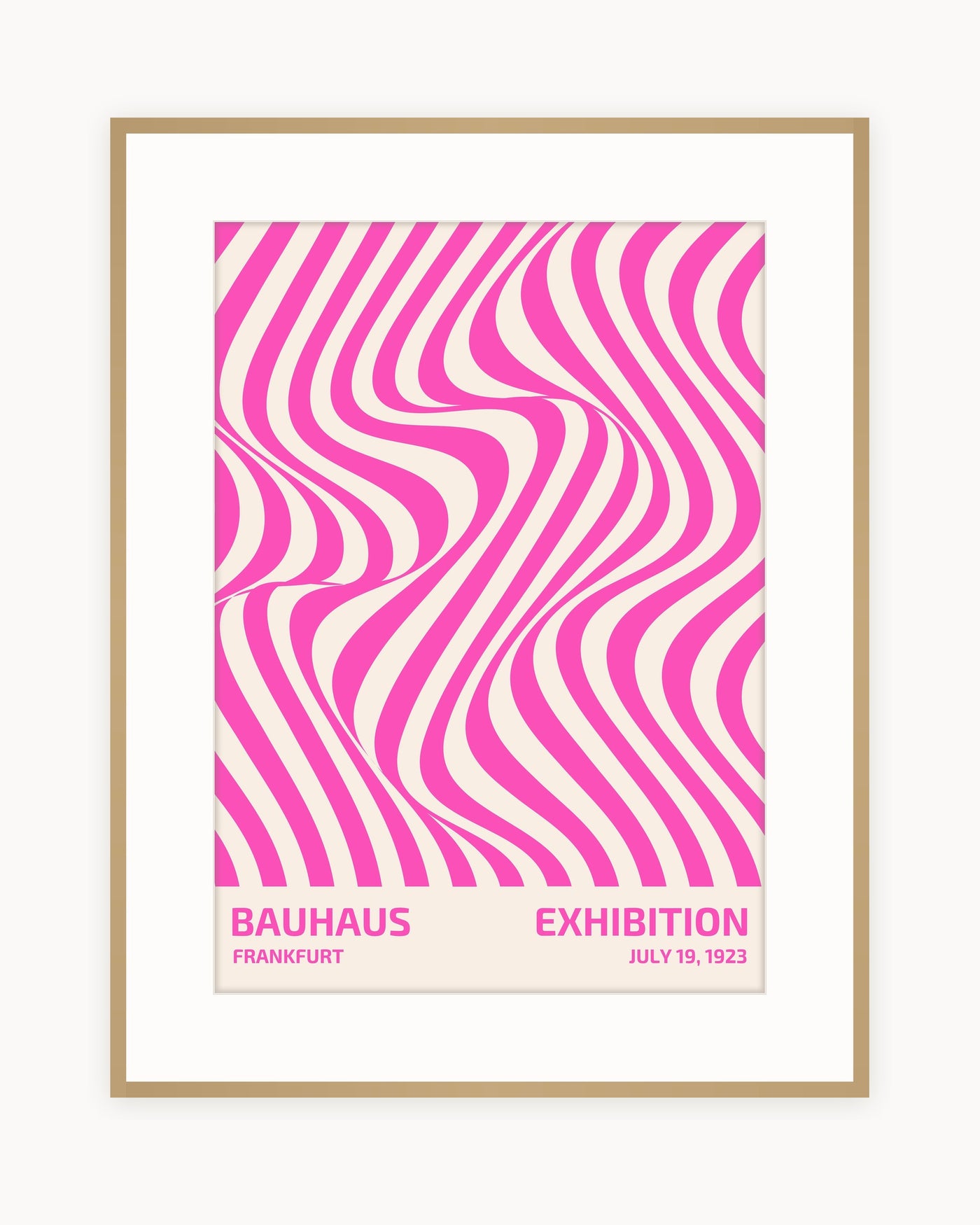 Ondas Rosa — Lámina Bauhaus