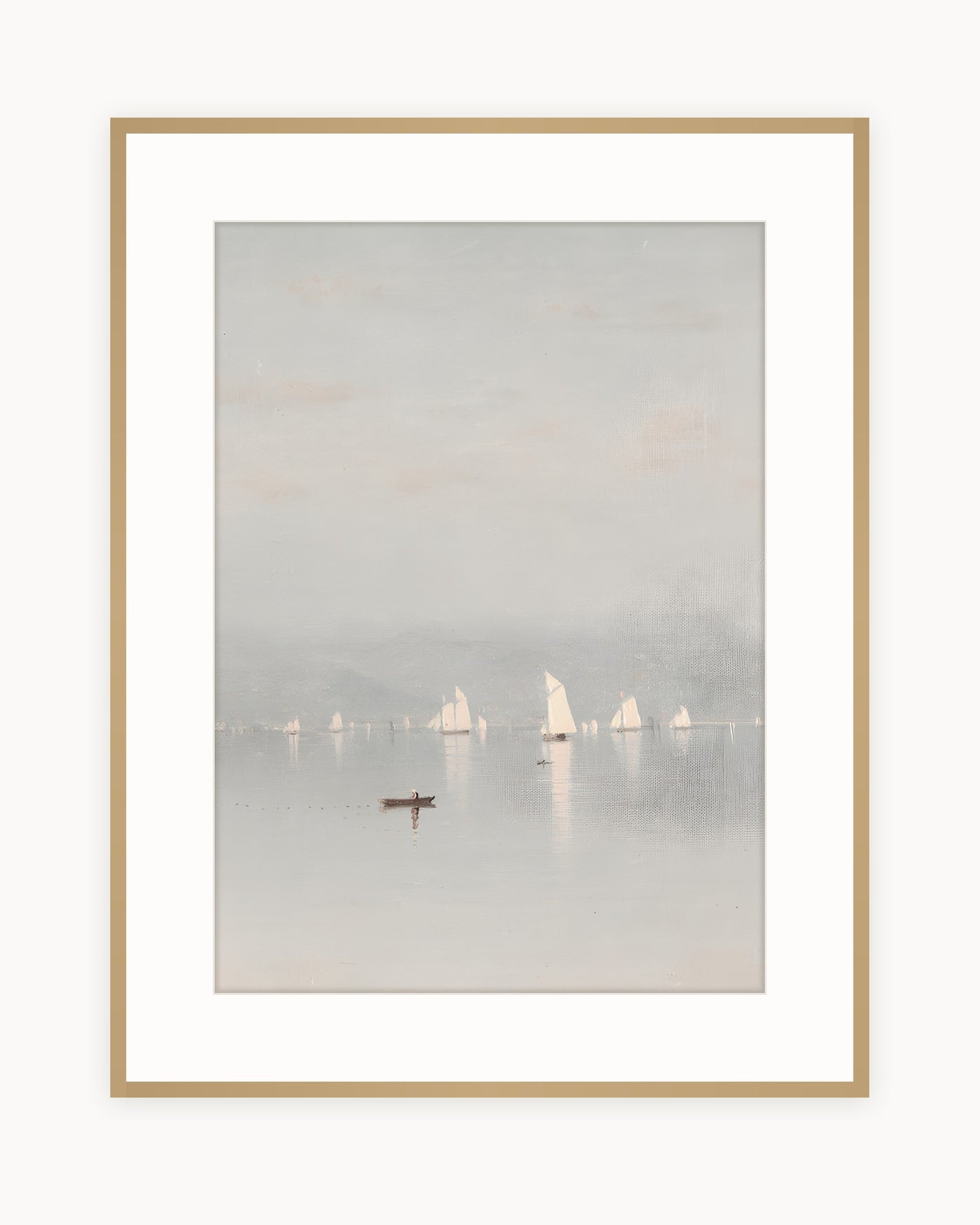Lago con Veleros — Lámina Vintage