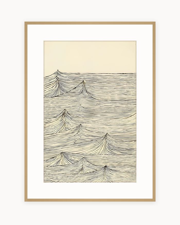 Olas Finas — Lámina Blanco y Negro