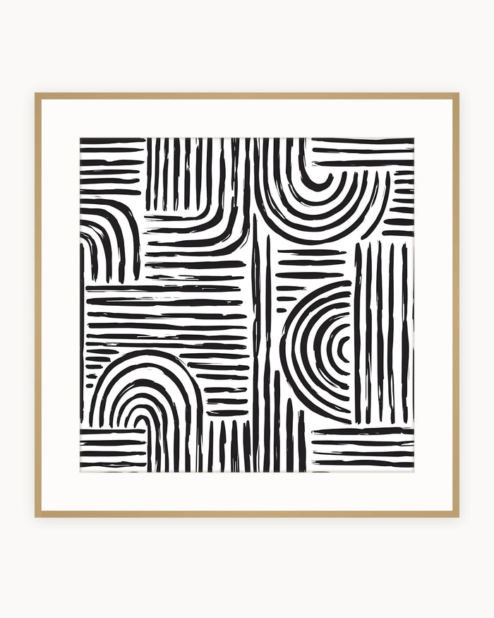 Lineas Laberinto — Lámina Blanco y Negro