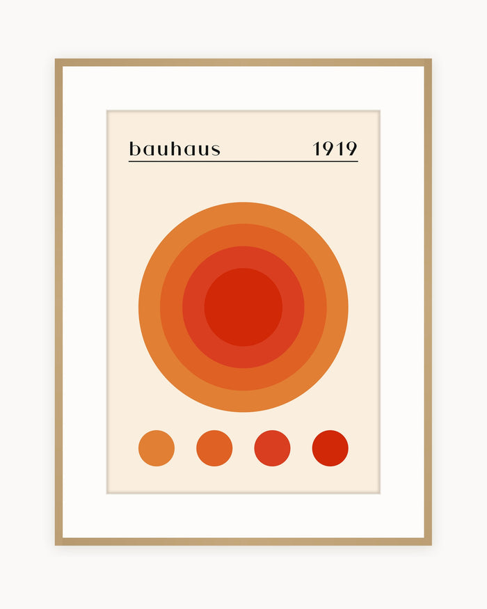 Circulos Naranja — Lámina Bauhaus